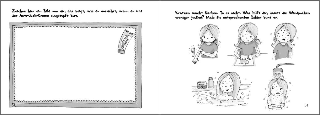 Weitere Ansicht: Wilma und die Windpocken - Das Bilder-Erzählbuch für Kinder, die Windpocken haben oder mehr darüber wissen wollen | Sigrun Eder, Caroline Oblasser, Evi Gasser