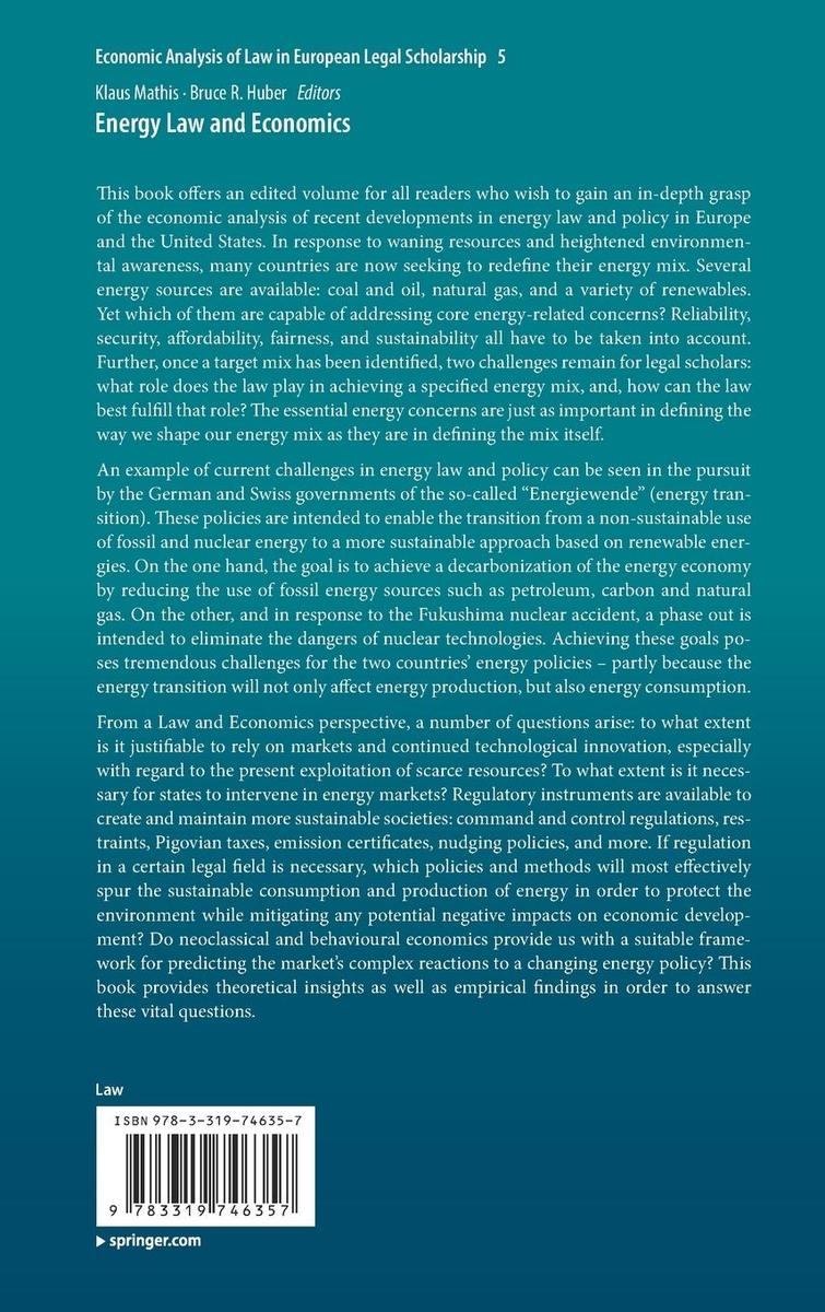 Weitere Ansicht: Energy Law and Economics