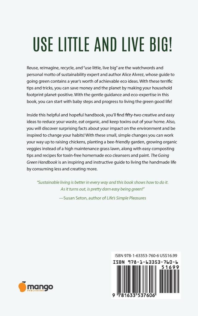 Weitere Ansicht: The Going Green Handbook | Alice Mary Alvrez