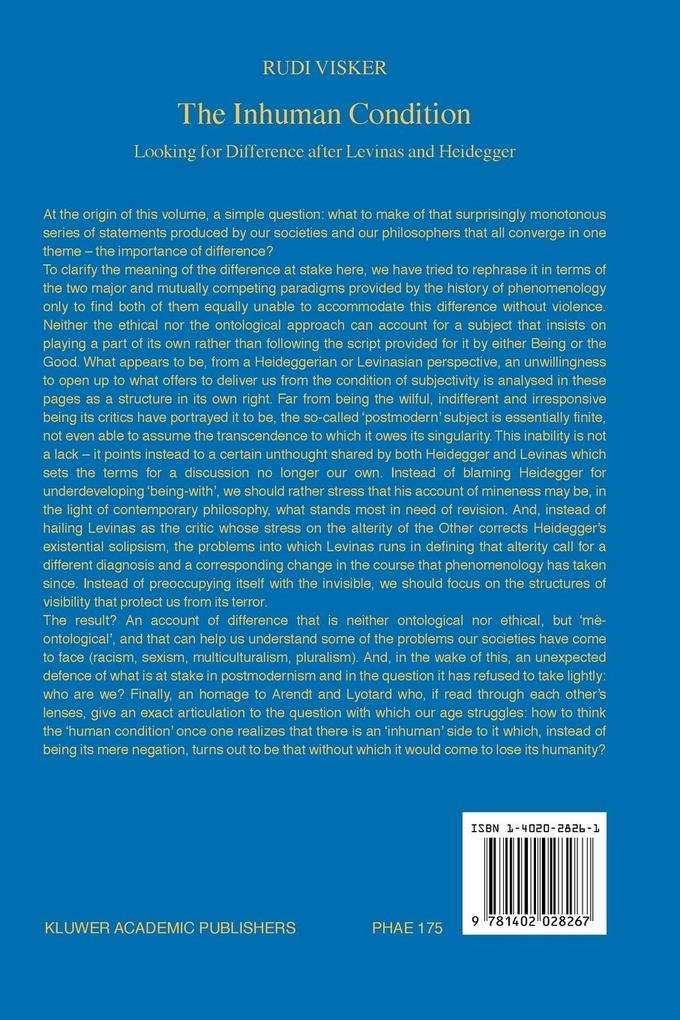 Weitere Ansicht: The Inhuman Condition | Rudi Visker