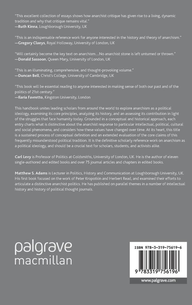 Weitere Ansicht: The Palgrave Handbook of Anarchism