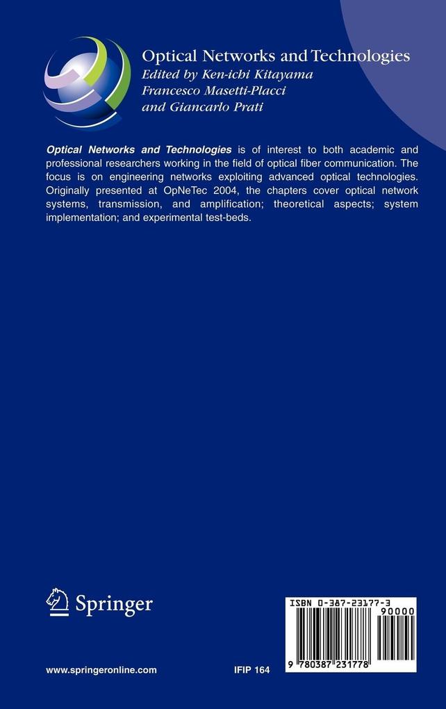 Weitere Ansicht: Optical Networks and Technologies