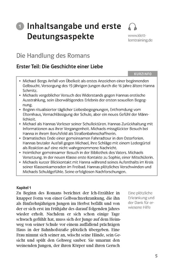 Weitere Ansicht: Lektürehilfen Bernhard Schlink "Der Vorleser" | Hanns-Peter Reisner
