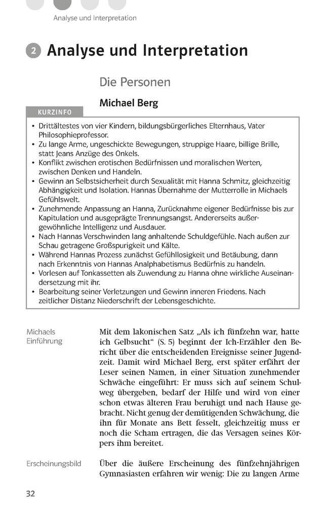 Weitere Ansicht: Lektürehilfen Bernhard Schlink "Der Vorleser" | Hanns-Peter Reisner