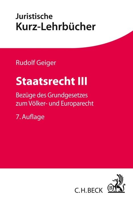 Produktbild: Staatsrecht III | Rudolf Geiger