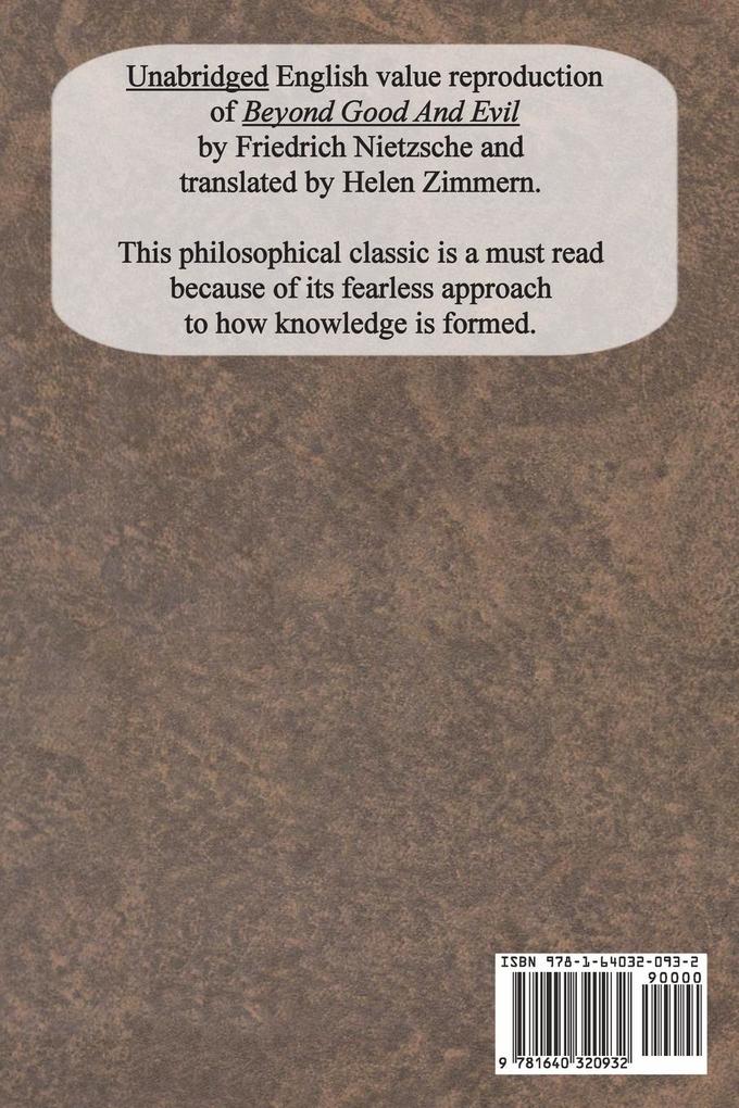 Weitere Ansicht: Beyond Good And Evil | Friedrich Nietzsche