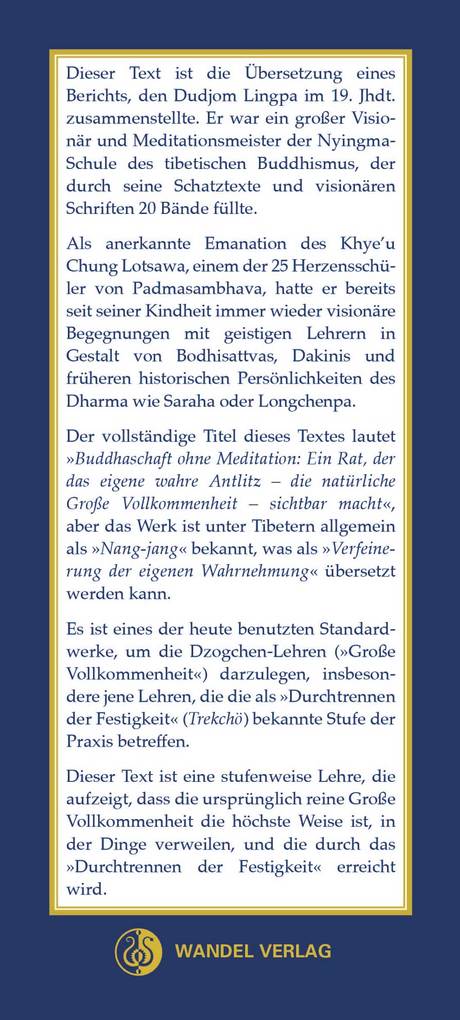 Weitere Ansicht: Buddhaschaft ohne Meditation | Dudjom Lingpa, Jigdral Yeshe Dorje, Dudjom Rinpoche, Christian Paar