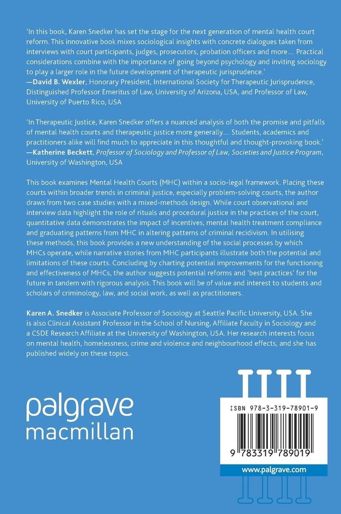 Weitere Ansicht: Therapeutic Justice | Karen A. Snedker