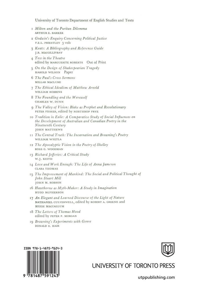 Weitere Ansicht: Browning's Experiments with Genre | Donald Hair