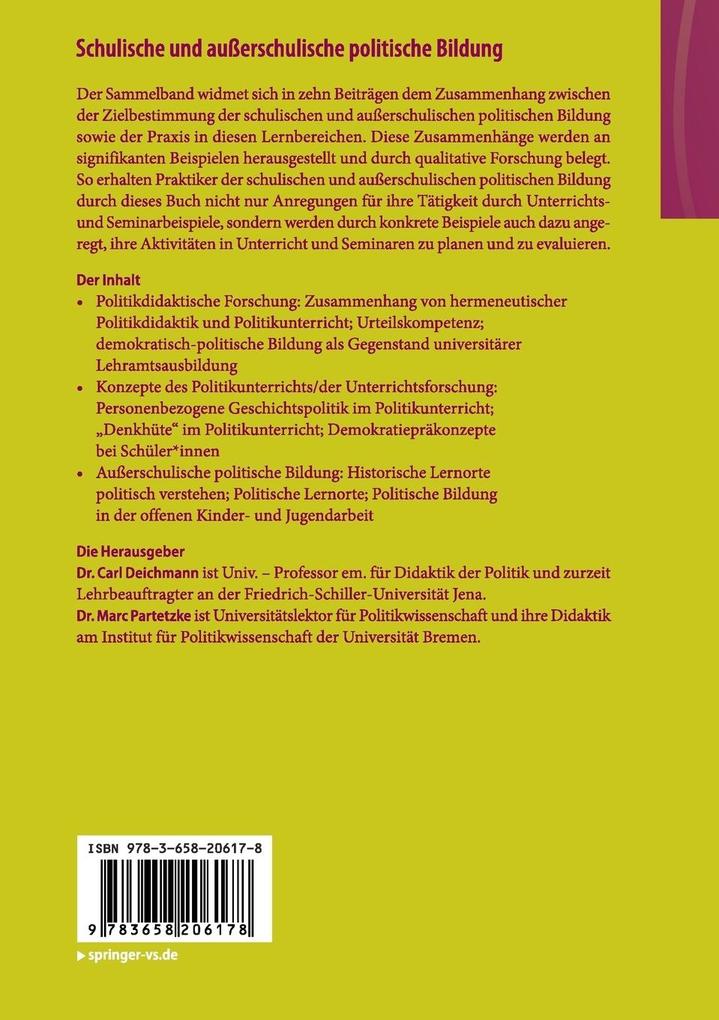 Weitere Ansicht: Schulische und außerschulische politische Bildung