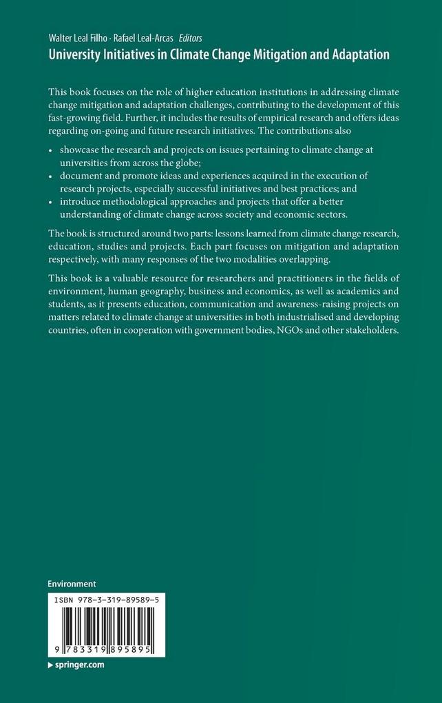 Weitere Ansicht: University Initiatives in Climate Change Mitigation and Adaptation