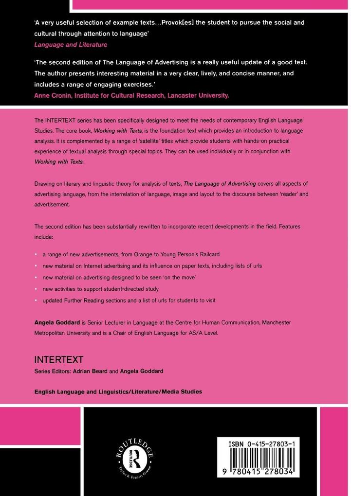 Weitere Ansicht: The Language of Advertising | Angela Goddard