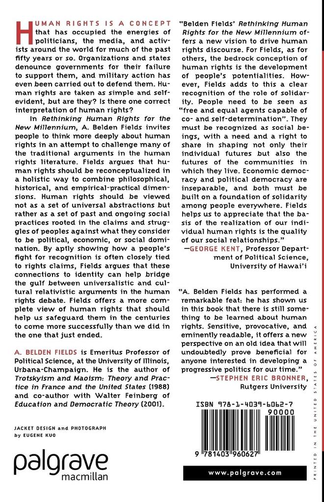 Weitere Ansicht: Rethinking Human Rights for the New Millennium | A. Fields