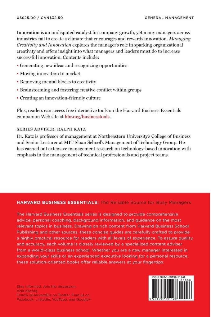 Weitere Ansicht: Managing Creativity and Innovation