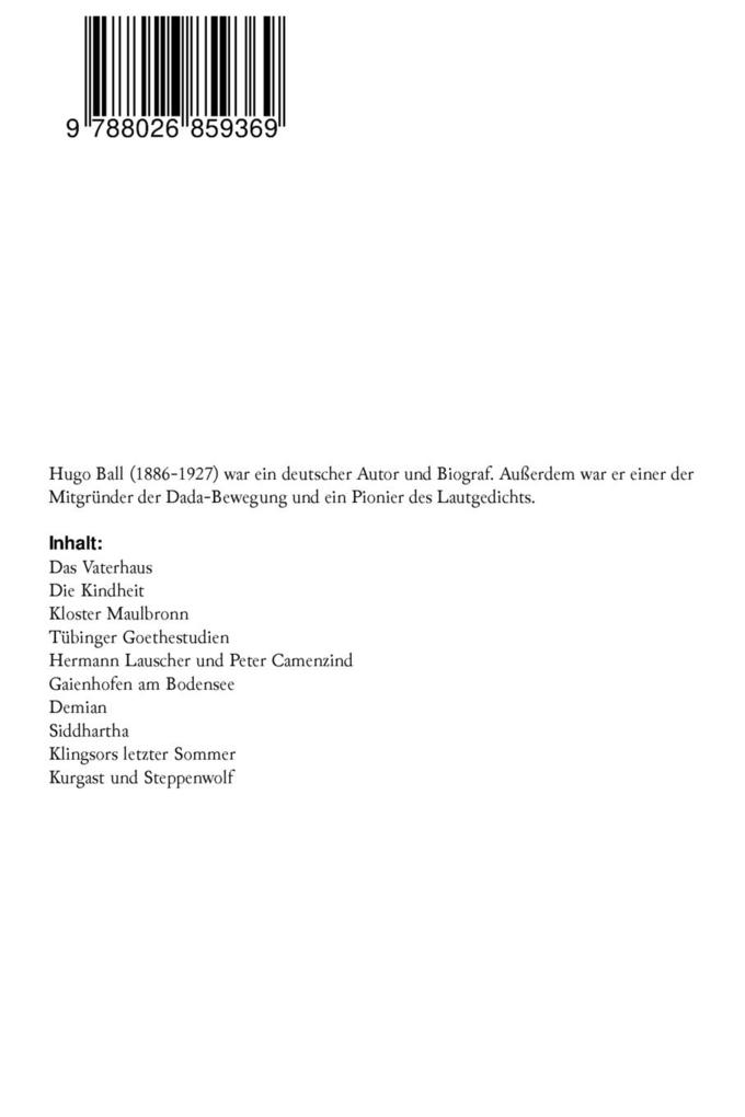 Weitere Ansicht: Hermann Hesse | Hugo Ball