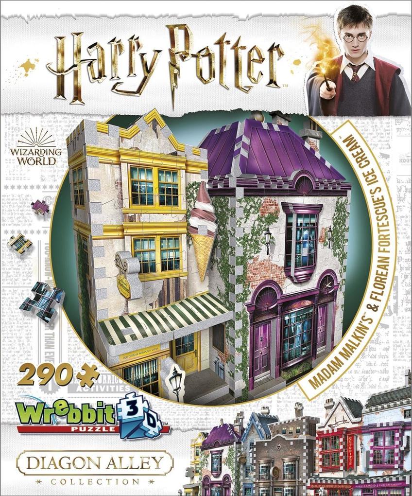 Weitere Ansicht: Madam Malkin's Anzüge & Florean Fortescue's Eissalon - Harry Potter. Puzzle 290 Teile