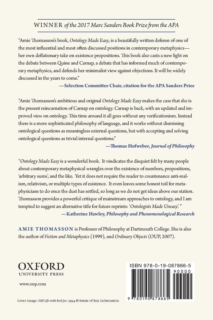 Weitere Ansicht: Ontology Made Easy | Amie L. Thomasson