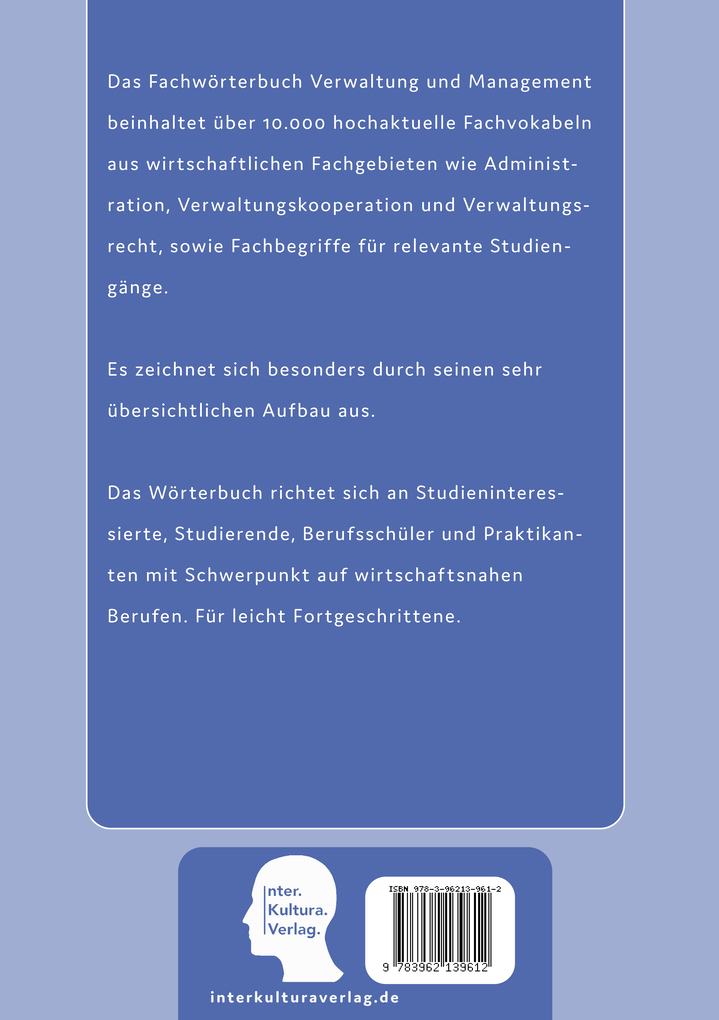 Weitere Ansicht: Interkultura Praxiswörterbuch für Verwaltung und Management