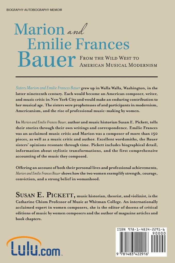 Weitere Ansicht: Marion and Emilie Frances Bauer | Susan E. Pickett
