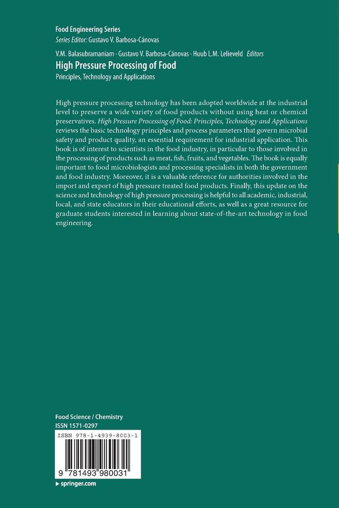 Weitere Ansicht: High Pressure Processing of Food