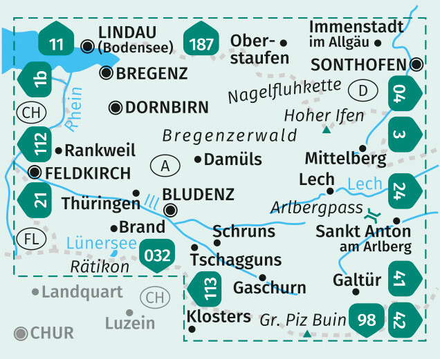 Weitere Ansicht: KOMPASS Wanderkarte Vorarlberg
