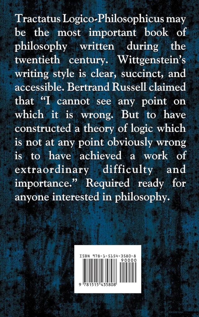 Weitere Ansicht: Tractatus Logico Philosophicus | Ludwig Wittgenstein