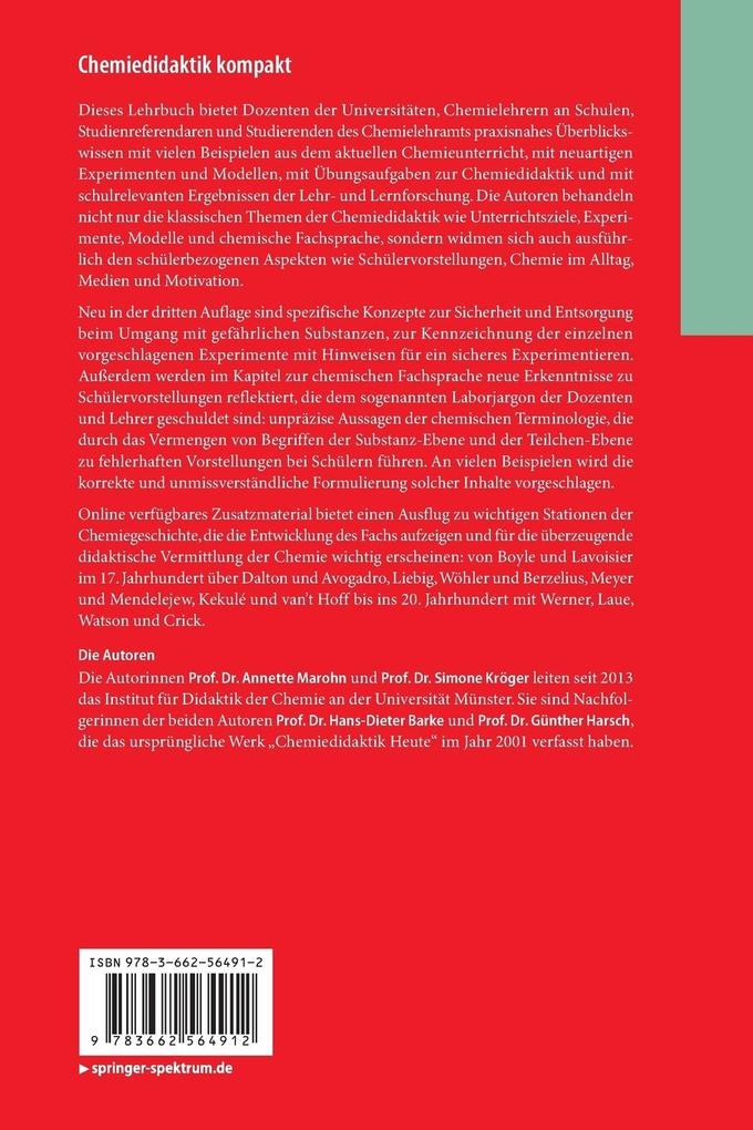 Weitere Ansicht: Chemiedidaktik kompakt | Hans-Dieter Barke, Günther Harsch, Simone Kröger, Annette Marohn
