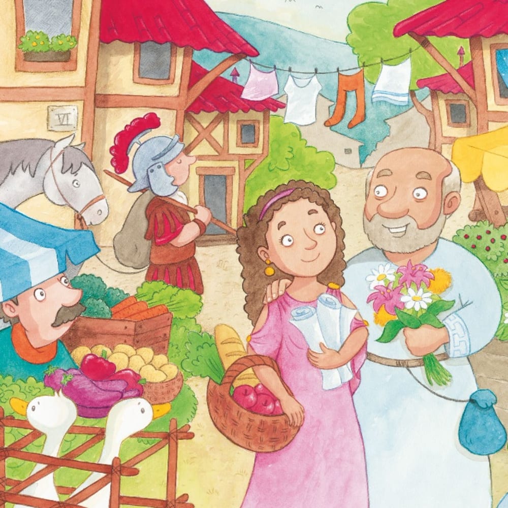 Weitere Ansicht: Die heilige Barbara und der Kirschblütenzweig. Mini-Bilderbuch. | Catharina Fastenmeier