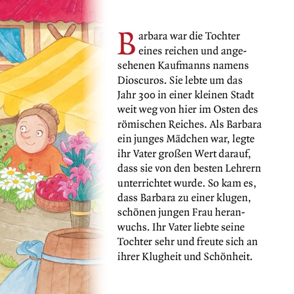 Weitere Ansicht: Die heilige Barbara und der Kirschblütenzweig. Mini-Bilderbuch. | Catharina Fastenmeier