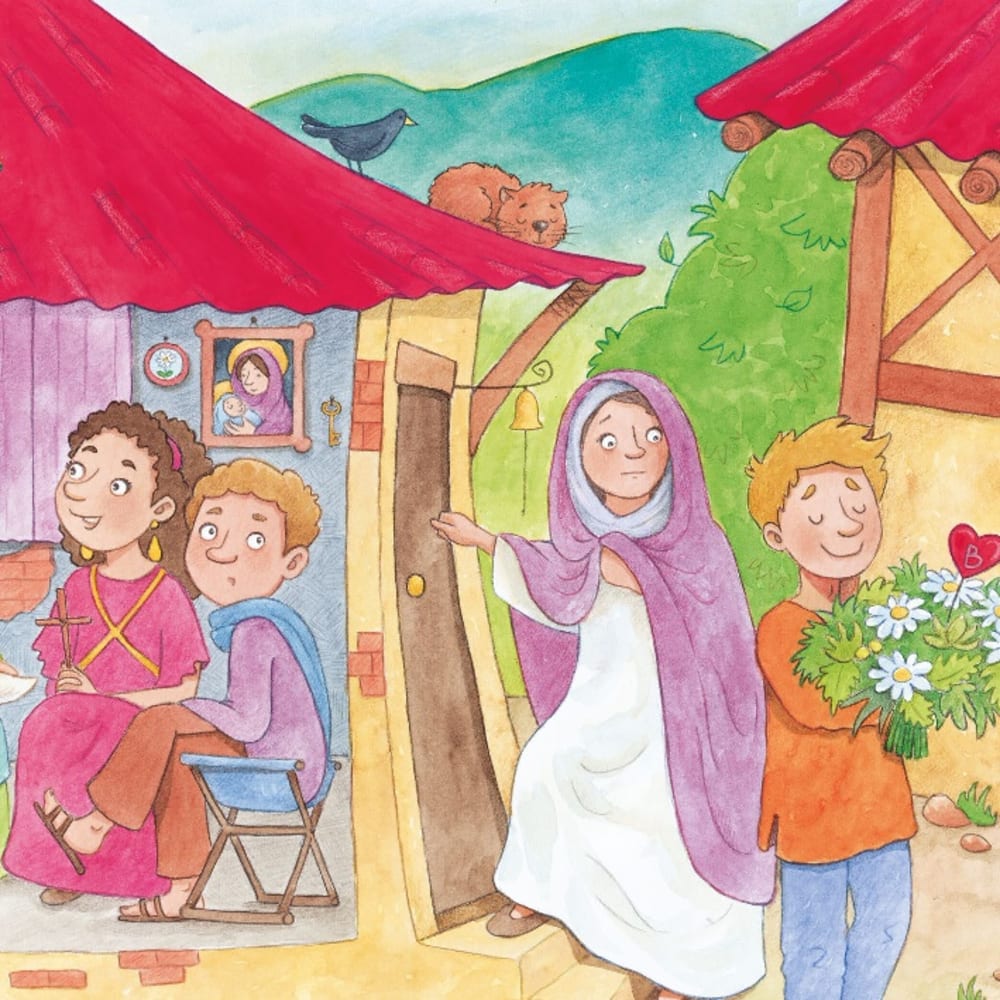 Weitere Ansicht: Die heilige Barbara und der Kirschblütenzweig. Mini-Bilderbuch. | Catharina Fastenmeier