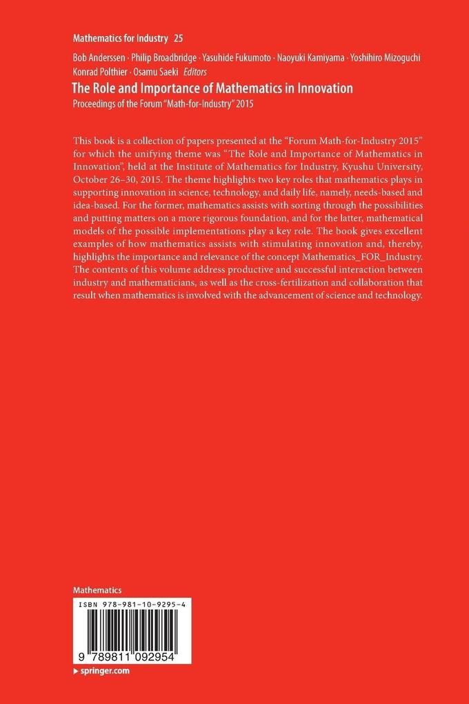 Weitere Ansicht: The Role and Importance of Mathematics in Innovation