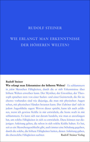 Produktbild: Wie erlangt man Erkenntnisse der höheren Welten? | Rudolf Steiner