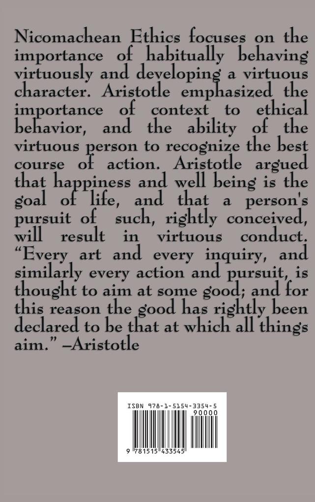 Weitere Ansicht: The Nicomachean Ethics - A Foundational Work on Virtue, Happiness, and the Good Life | Aristotle