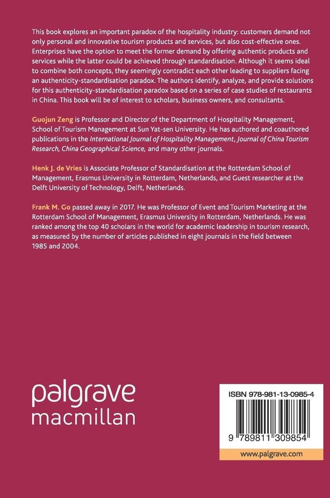 Weitere Ansicht: Restaurant Chains in China | Guojun Zeng, Henk J. de Vries, Frank M. Go