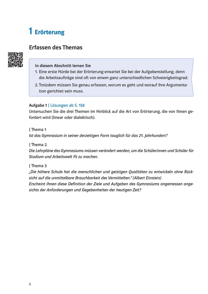 Weitere Ansicht: Klausur-Training - Deutsch Erörterung