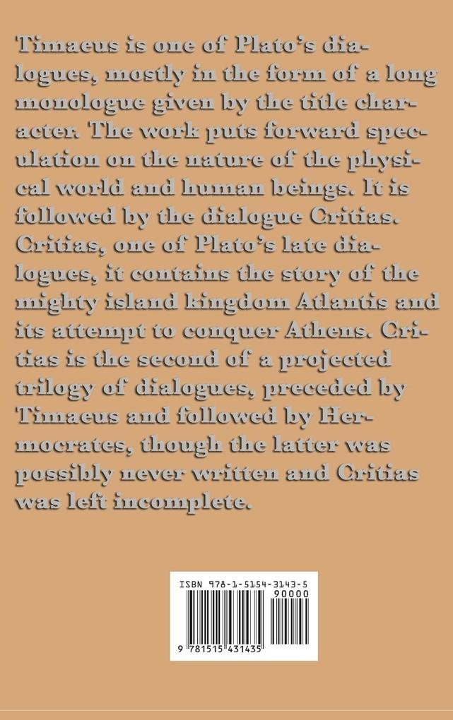 Weitere Ansicht: Timaeus and Critias | Plato
