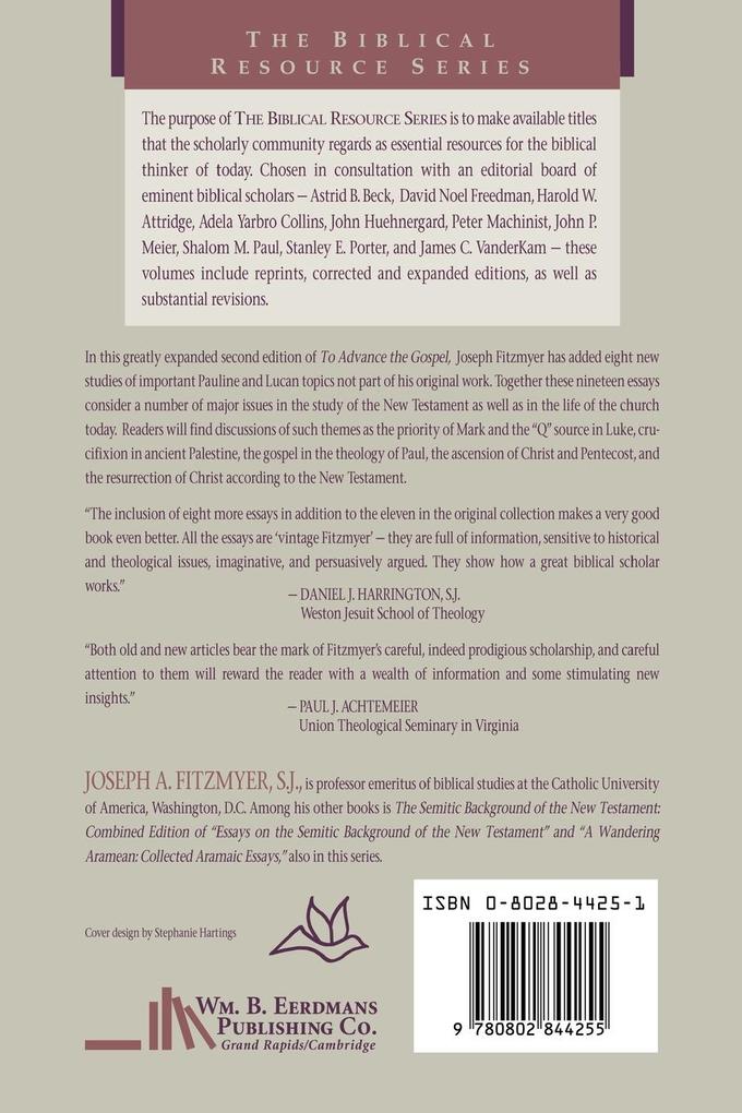 Weitere Ansicht: To Advance the Gospel | Joseph A. Fitzmyer