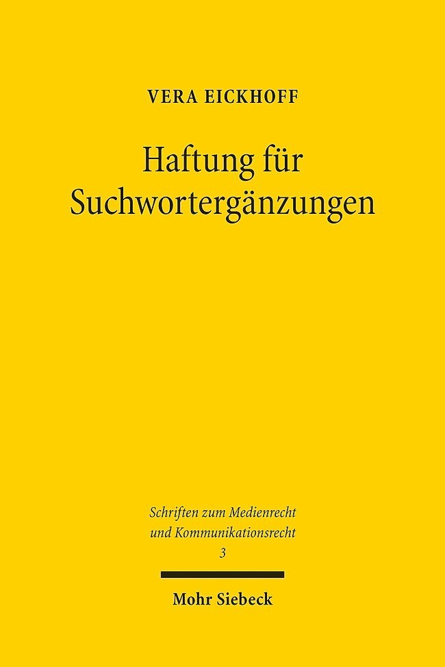 Produktbild: Haftung für Suchwortergänzungen | Vera Eickhoff