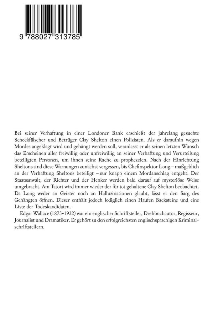 Weitere Ansicht: Die Bande des Schreckens | Edgar Wallace