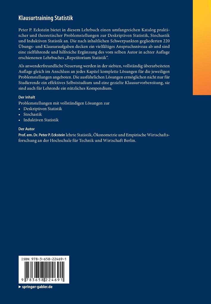 Weitere Ansicht: Klausurtraining Statistik | Peter P. Eckstein