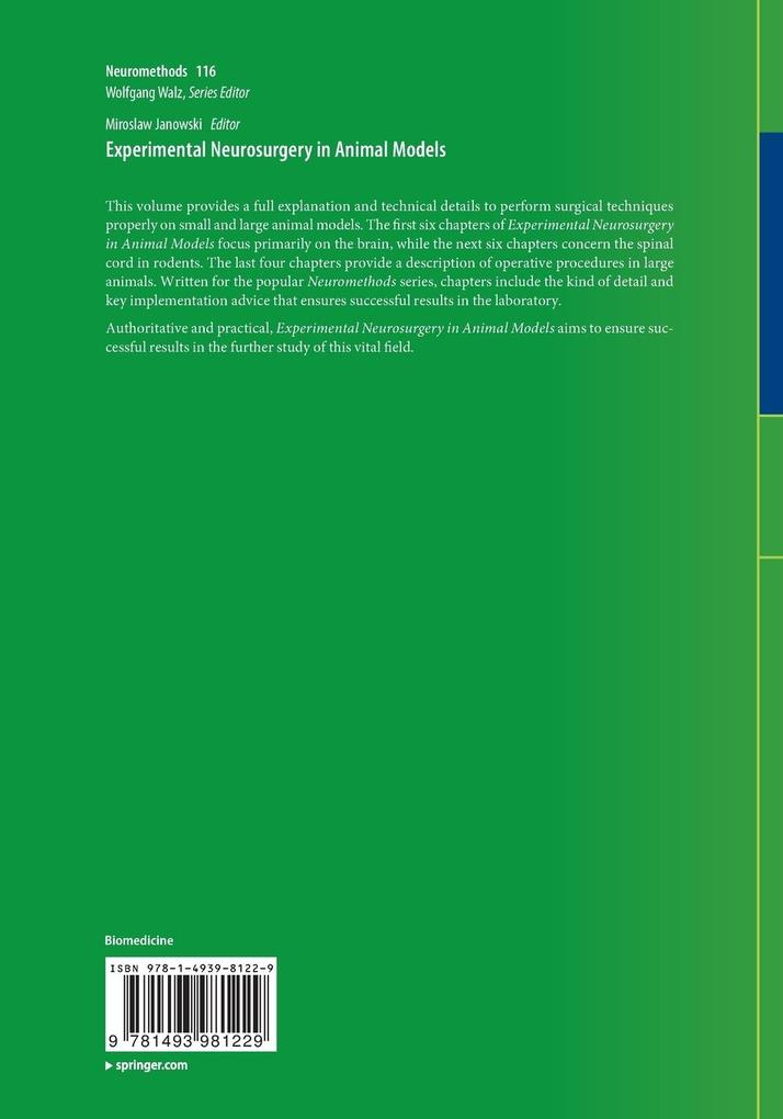 Weitere Ansicht: Experimental Neurosurgery in Animal Models