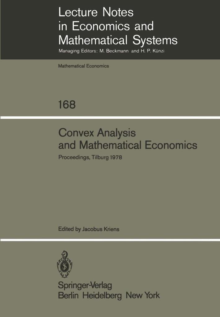 Produktbild: Convex Analysis and Mathematical Economics