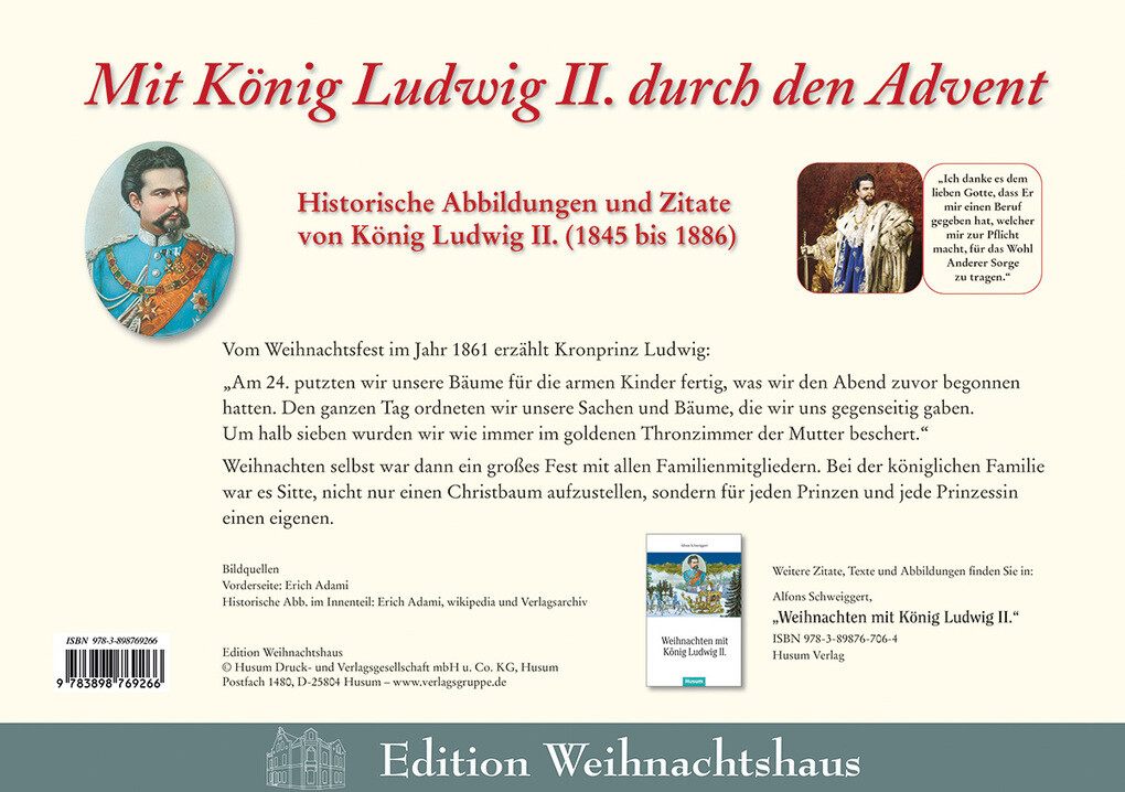 Weitere Ansicht: Mit König Ludwig II. durch den Advent | Ludwig II., König von Bayern Ludwig II.
