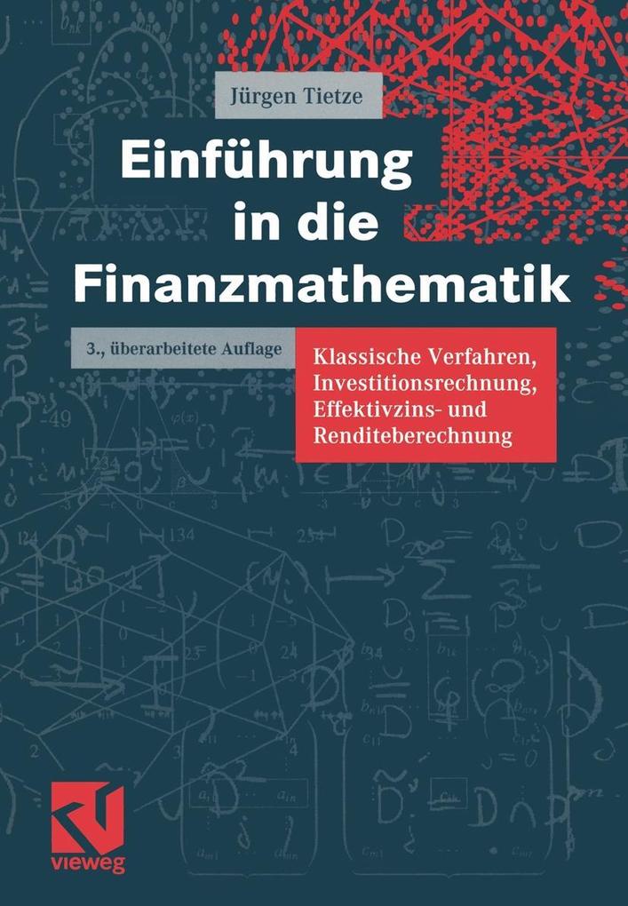 Produktbild: Einführung in die Finanzmathematik | Jürgen Tietze