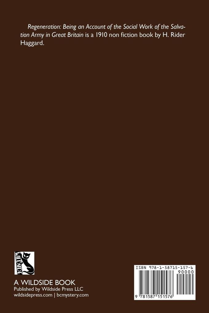 Weitere Ansicht: Regeneration | H. Rider Haggard