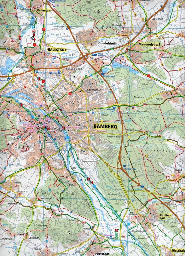 Weitere Ansicht: Bamberger Land, Bamberg - Hallstadtt - Bad Staffelstein 1:50 000
