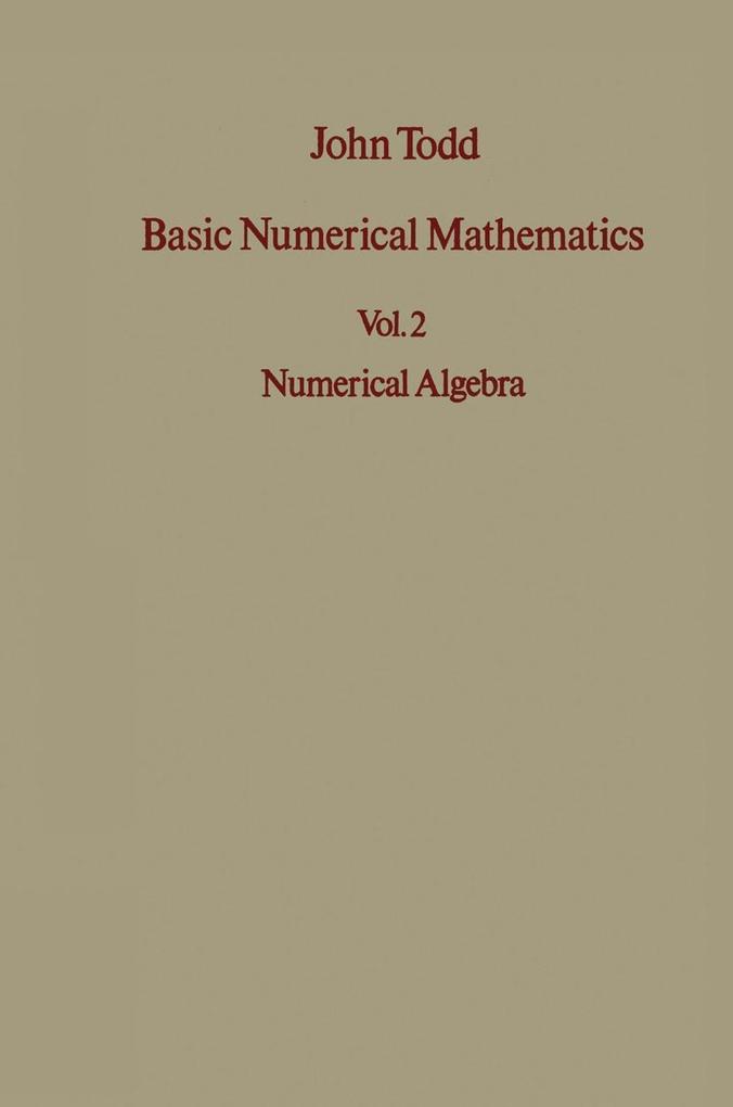 Produktbild: Basic Numerical Mathematics | J. Todd