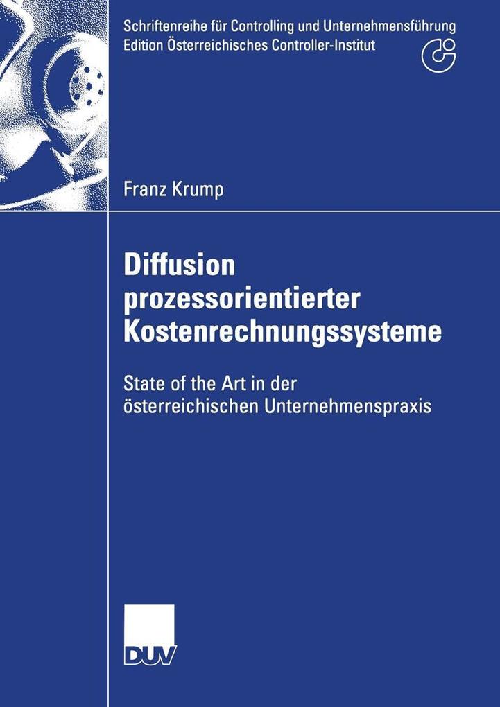 Produktbild: Diffusion prozessorientierter Kostenrechnungssysteme | Franz Krump