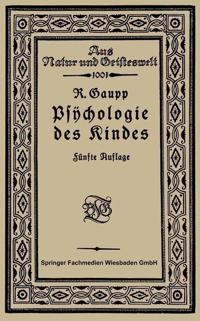 Produktbild: Psychologie des Kindes | Robert Gaupp