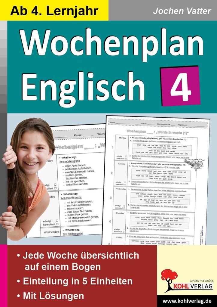 Produktbild: Wochenplan Englisch 4 | Jochen Vatter